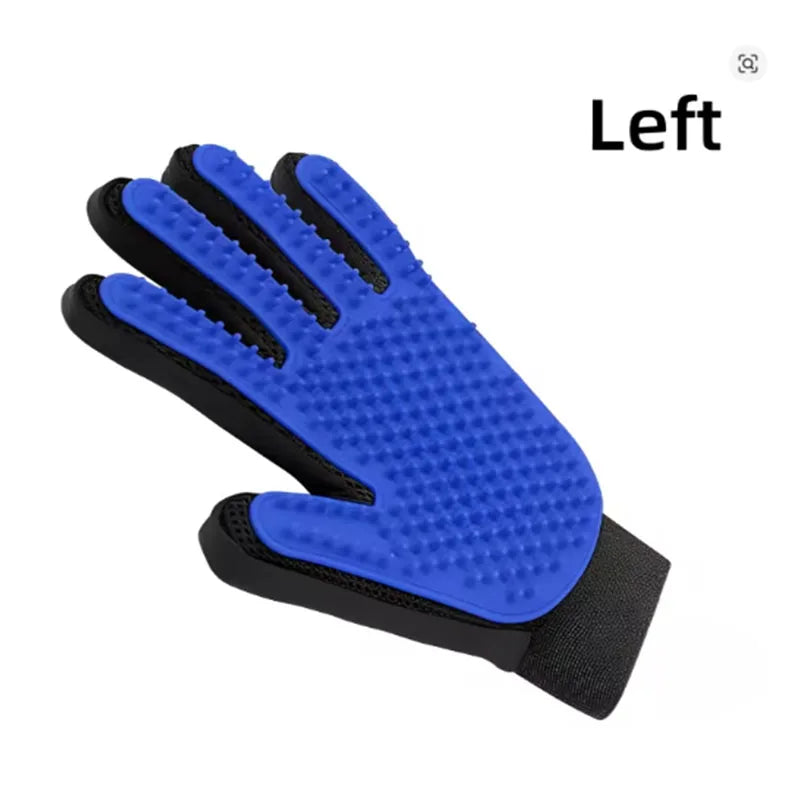 pet grooming glove or pet hair massage brush