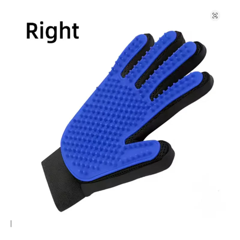 pet grooming glove or pet hair massage brush