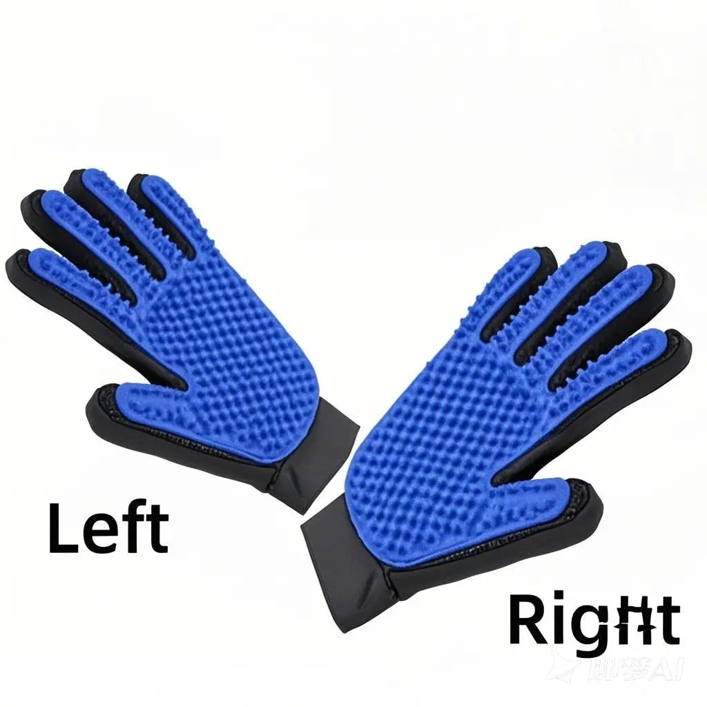 pet grooming glove or pet hair massage brush