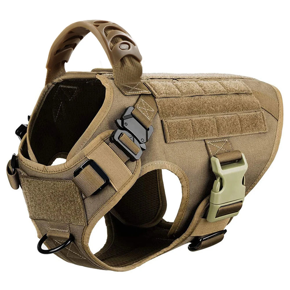 Military Training Vest for Large Dogs, German Shepherds, Malinois & French Bulldogs | Adjustable Pet Harness with Handle