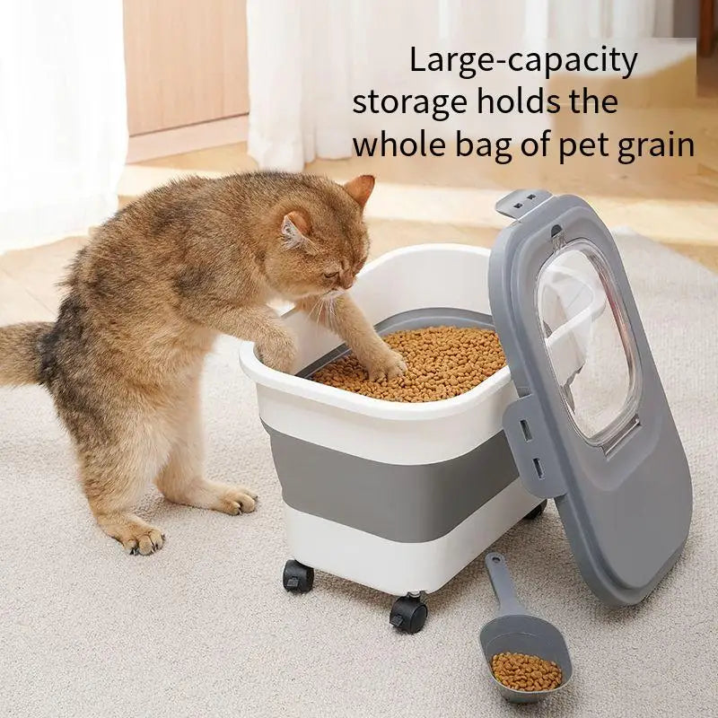 Foldable Airtight Pet Food Container – Keep Your Dog & Cat Food Fresh and Organized!