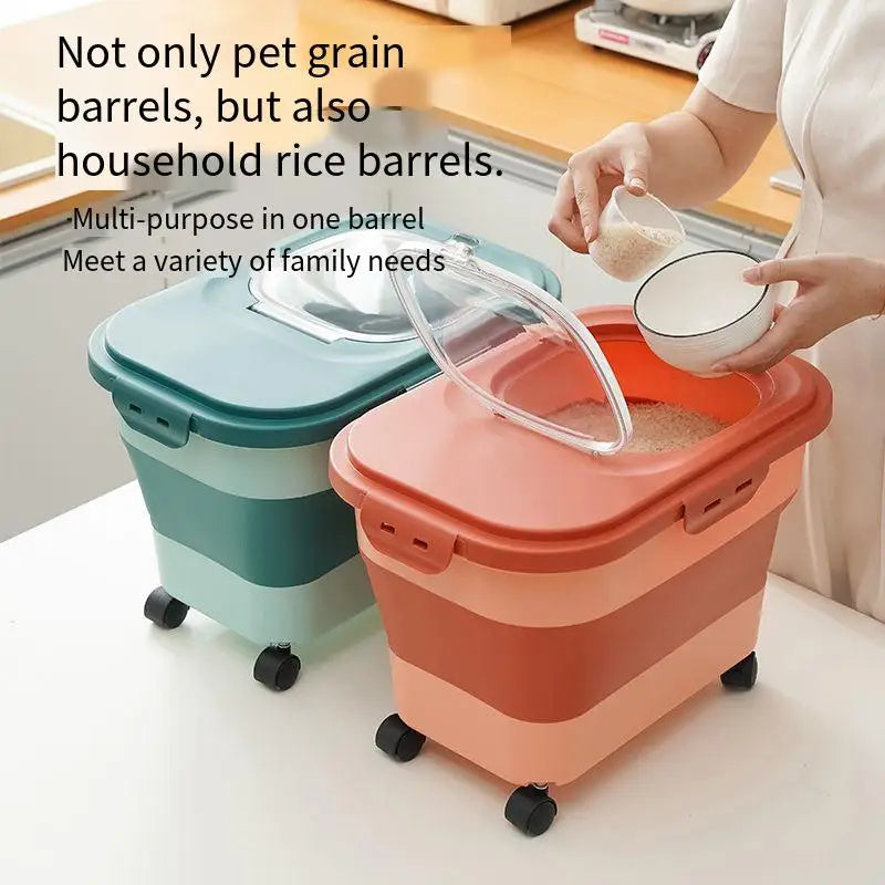 Foldable Airtight Pet Food Container – Keep Your Dog & Cat Food Fresh and Organized!