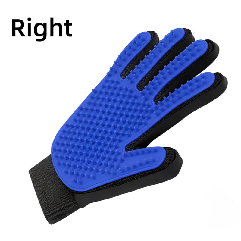 pet grooming glove or pet hair massage brush