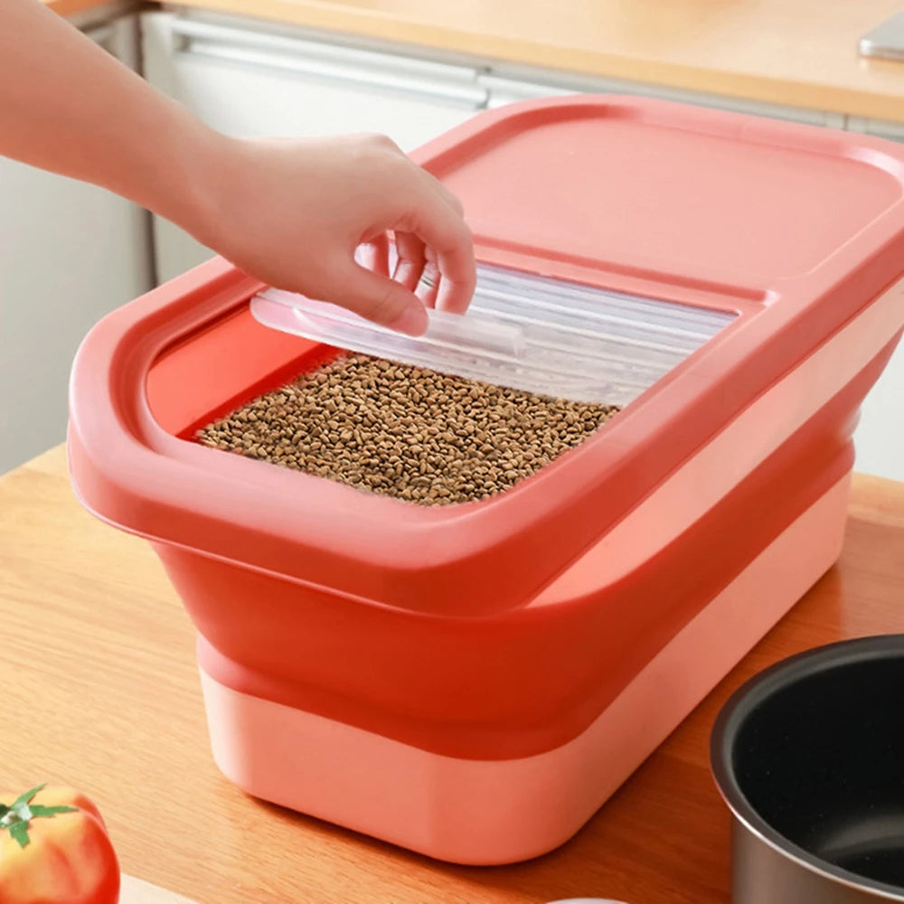 Foldable Airtight Pet Food Container – Keep Your Dog & Cat Food Fresh and Organized!