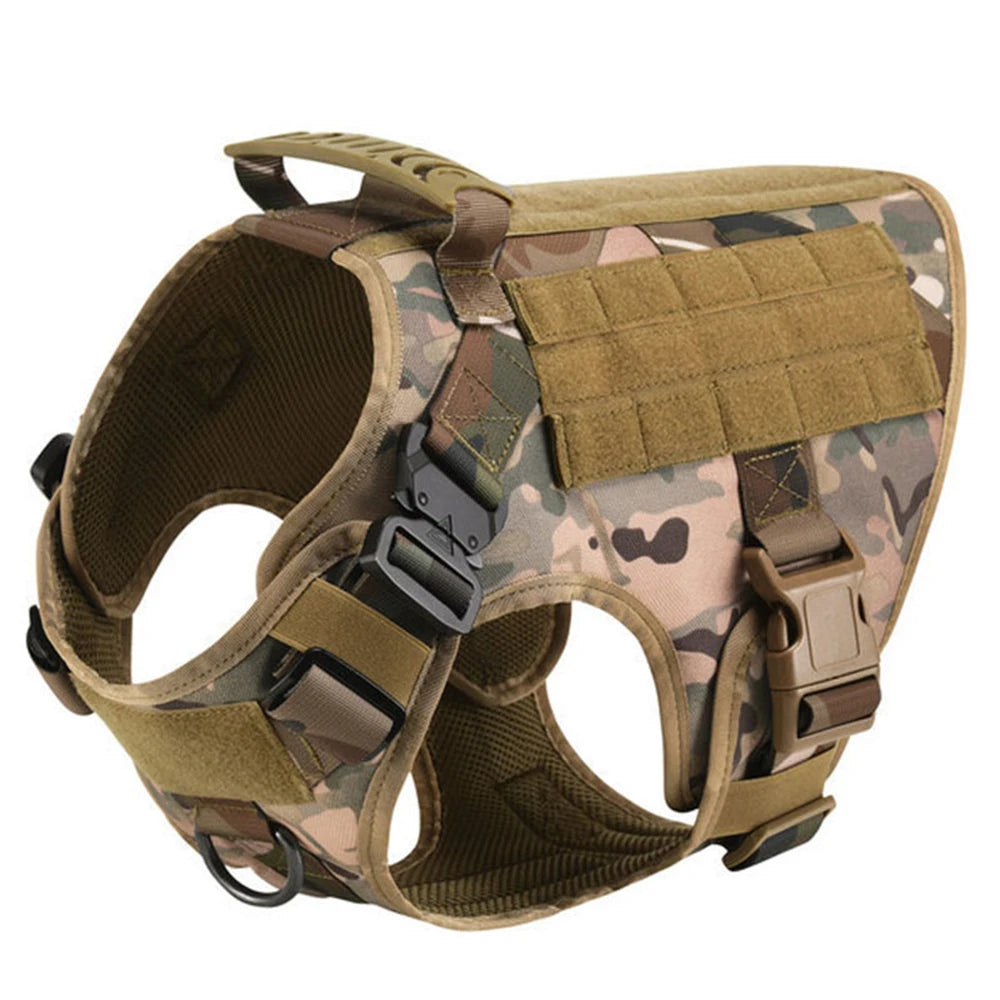 Military Training Vest for Large Dogs, German Shepherds, Malinois & French Bulldogs | Adjustable Pet Harness with Handle