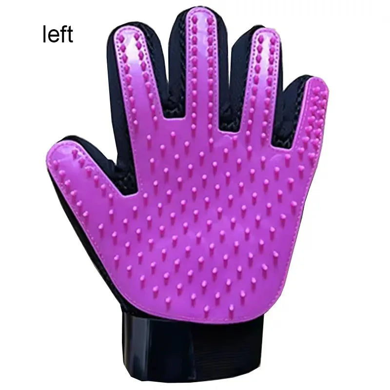pet grooming glove or pet hair massage brush